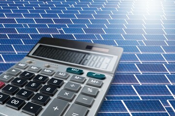 Energy saving of solar panels and a digital calculator