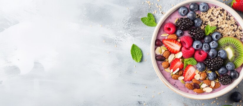A nutritious breakfast option for vegans and vegetarians is a smoothie bowl topped with a medley of fresh berries nuts seeds and a homemade granola