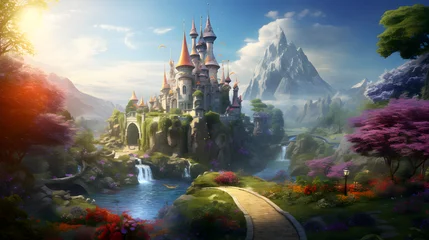 Crédence de cuisine en verre imprimé Paysage fantastique fairy tale castle