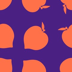 Summer fruit seamless peach pattern for wrapping paper and fabrics and linens and kids clothes print