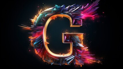 Letter capital G, all letters alpfabet, create modern typography