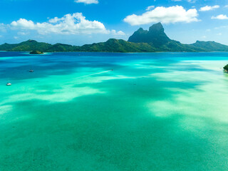 Bora Bora by drone, Feench Polynesia