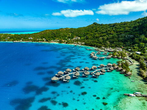 Bora Bora by drone, Feench Polynesia