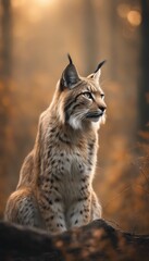 Naklejka na ściany i meble Lynx Photography Stock Photos cinematic, wildlife, lynx, Big Cat, for home decor, wall art, posters, game pad, canvas, wallpaper