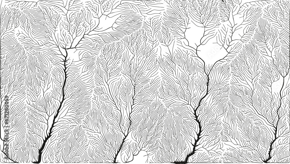 Poster growth pattern. generative branching structure. organic net of vessels texture.