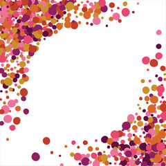 Round frame made of colored circles. banner Place for text. Horizontal background. Vector illustration.