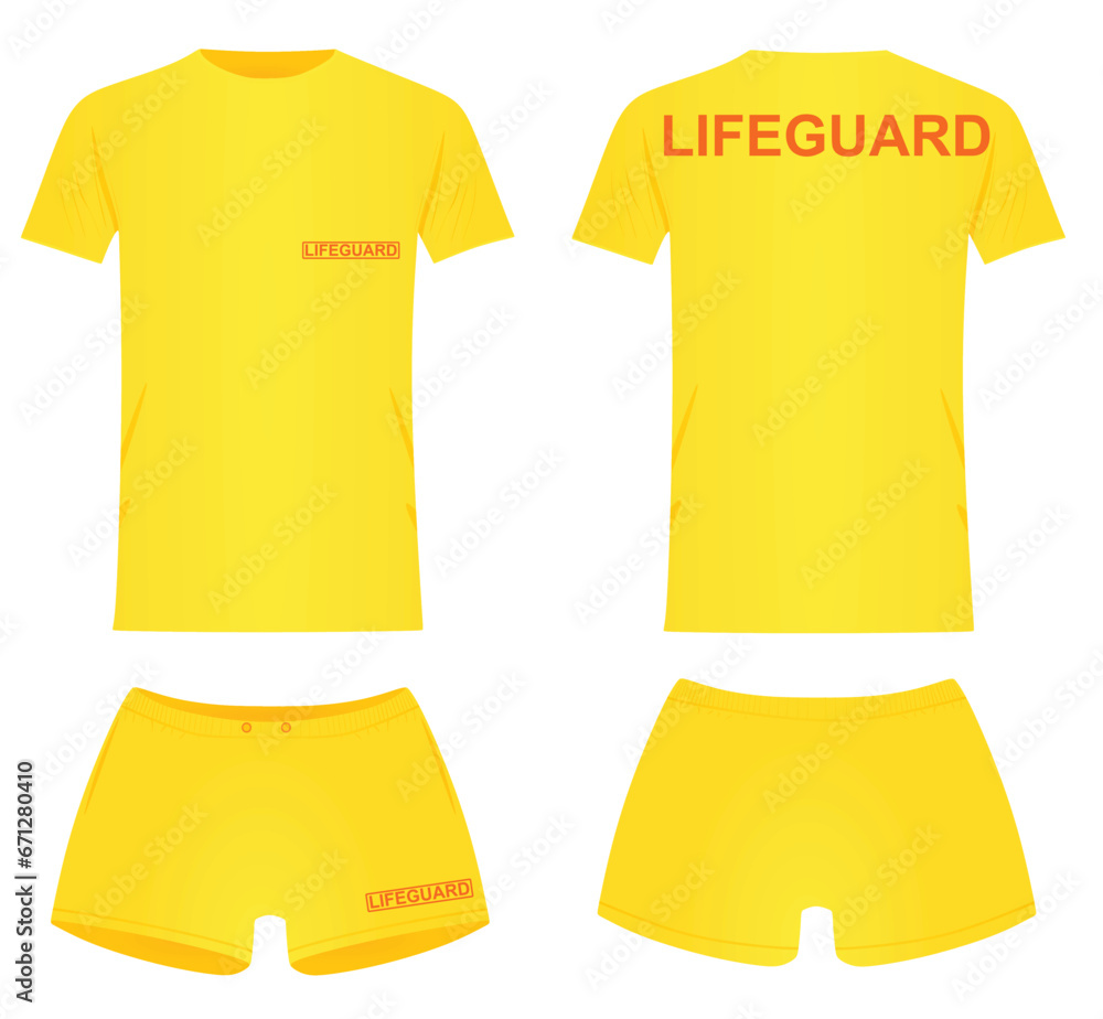 Wall mural Lifeguard t shirt and shorts. vector illustration