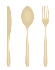 Fork, spoon and knife set. vector