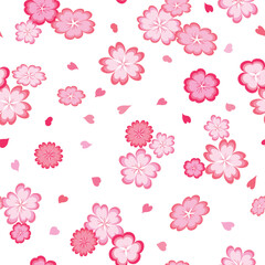 Piles of Pink Hearts Come Together into a Scattered Flower and Tiny Hearts Design Creating a Vector Seamless Repeat Pattern Design for Valentine's Day