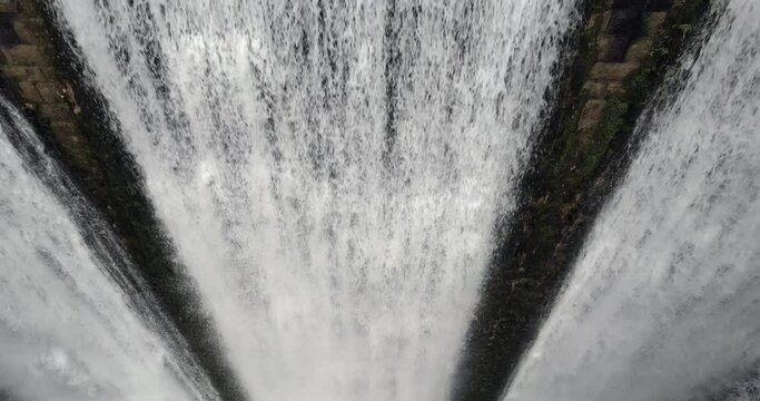 4K Breathtaking Dam Aerial Three Cascades