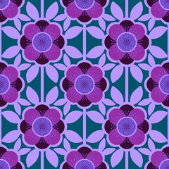 Retro flower seamless geometric ethnic flora pattern for wrapping paper and fabrics and linens and kids clothes print