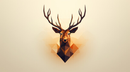 A deer head made out of geometric shapes