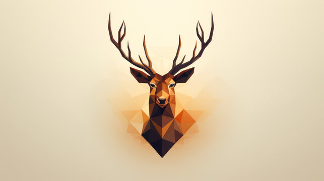 A deer head made out of geometric shapes