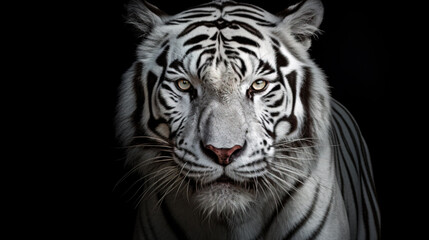Beautiful portrait of a white tiger