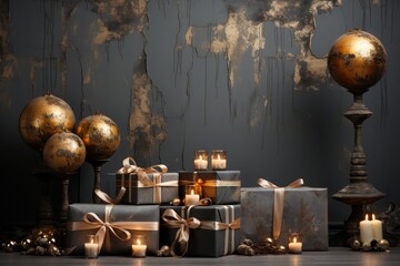 Fototapeta na wymiar Whimsical Wall Wonderland Christmas Decorations