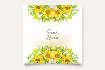 watercolor sunflower invitation card design