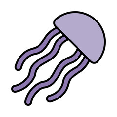 Jellyfish icon, sea element vector graphic