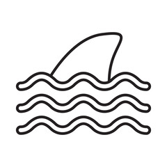 Shark fin icon, sea element vector graphic