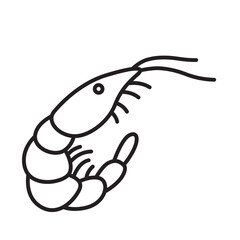 Shrimp sea animal icon, sea element vector graphic