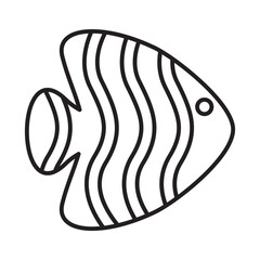 Stripe fish icon, sea element vector graphic