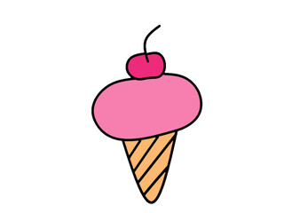 ice cream cone icon over white background vector illustration
