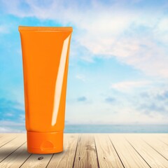 One single blank shampoo bottle