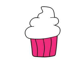 Cupcake icon. Cupcake dessert sweet and bakery theme. Isolated design. Vector illustration
