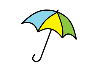 umbrella icon over white background, half line half color style, vector illustration