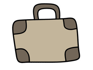 Briefcase doodle icon. Hand drawn vector illustration.