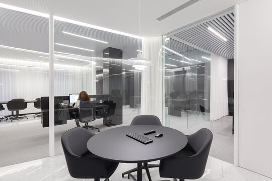 Bright open-plan office space