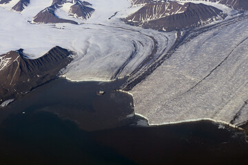 Glacier vue par avion