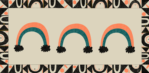 Neo-primitive rainbows and abstract patterns