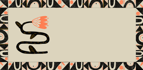 Flower with spiral stem and leaves