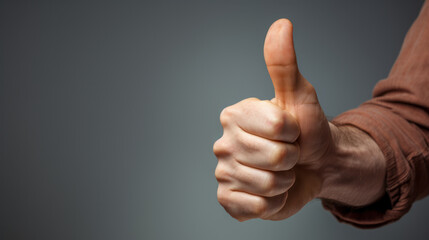 A person is giving a thumbs up sign