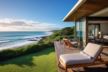 Fototapeta premium Beach luxury house with Sea view