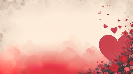 Hearts on the side pink background banner, generative ai