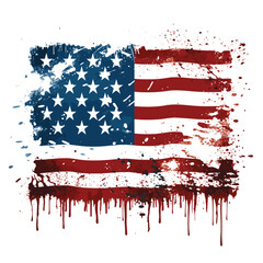 Grunge American flag Illustration