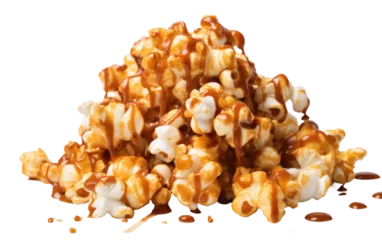 Fotobehang Sweet and Savory Popcorn on Transparent Background © Artimas 