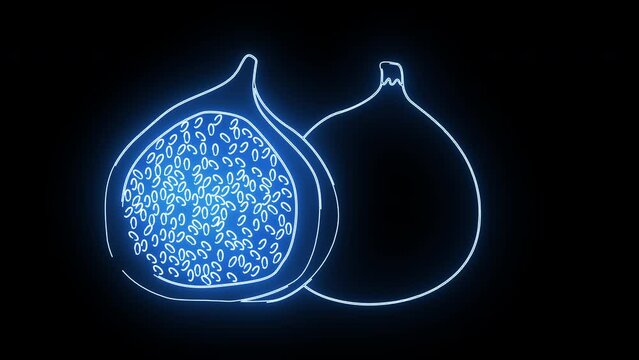 Animated fig icon with a glowing neon effect