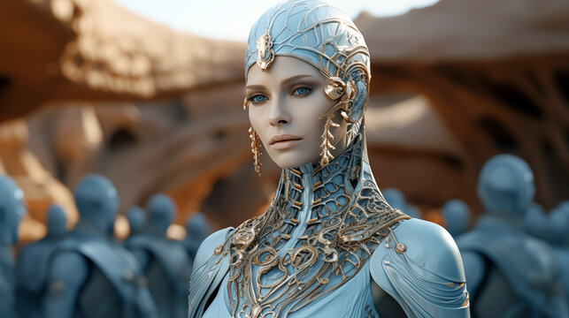 Pleiadean Goddess of the Deserts. Technologically Advanced Glamourous Space Suit 