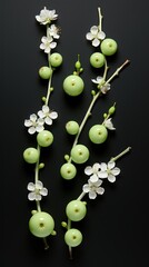Green plum blossom in the lower UHD wallpaper