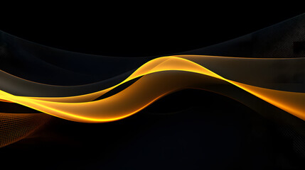 abstract background showing yellow wavy network lines on a black background