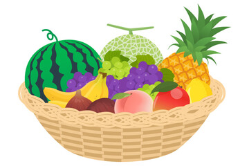 夏の果物盛り合わせ_ベクターイラスト