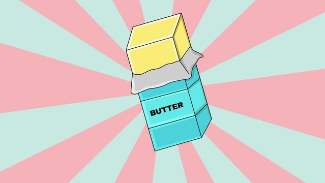 Animated butter icon with rotating background