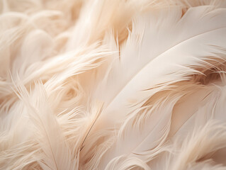 Background with beige feathers