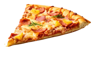 Hawaiian Pizza Slice on Transparent Background