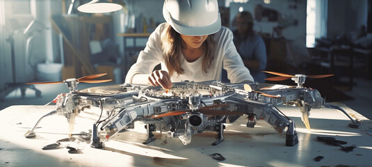 soldering part of an esc of an fpv drone being assembled