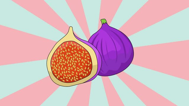Animated fig icon with a rotating background