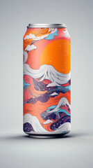 Fototapeta premium A can of soda with a painting on it