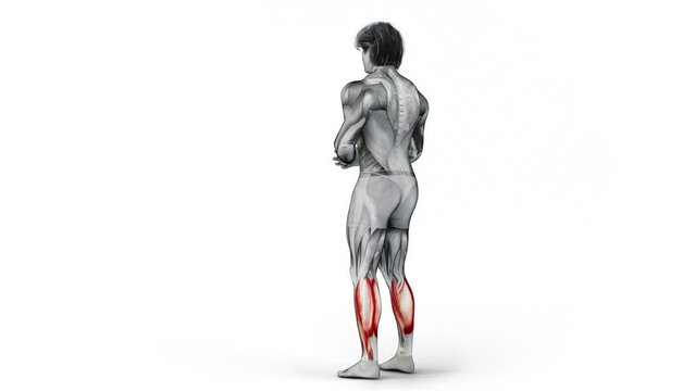 Calves- Bodyweight-Calf Raises-3D (397)-
Anatomy of fitness and bodybuilding with distinct active muscles-
150 frame Animation + 150 frame Alpha Matte
